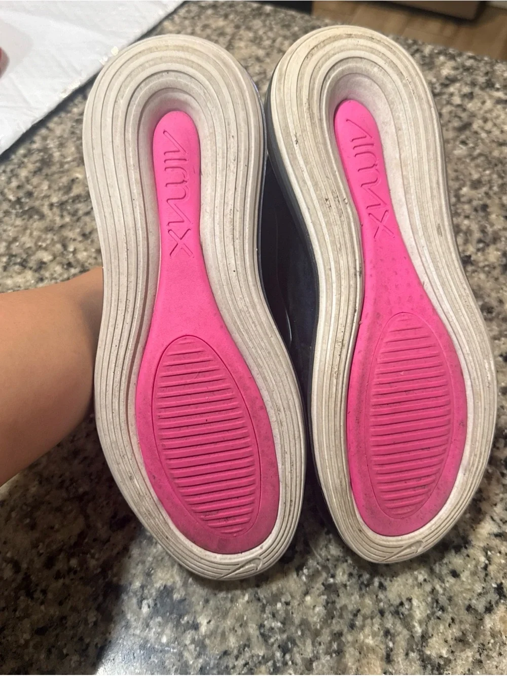 Nike Women’s Black Sneakers with Pink and Iridescent Accents